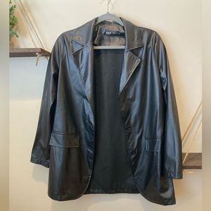 XS oversized leather blazer